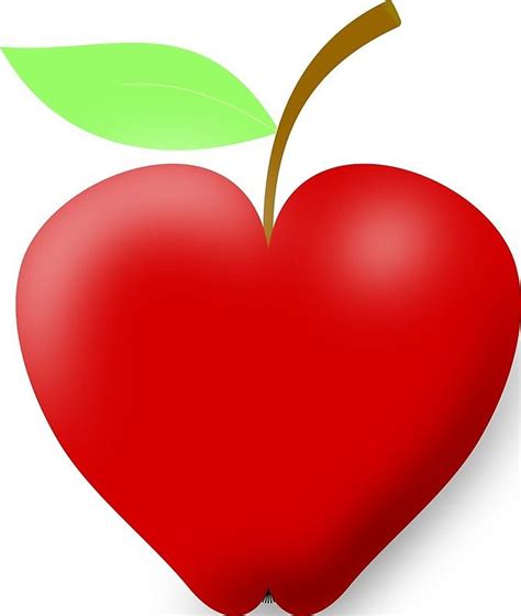 An Apple In The Shape Of Heart Heart Shapes Apple Template Heart Frame
