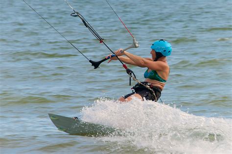 Close Up Of Female Kite Surfer In Control Nick Dale Private Tutor