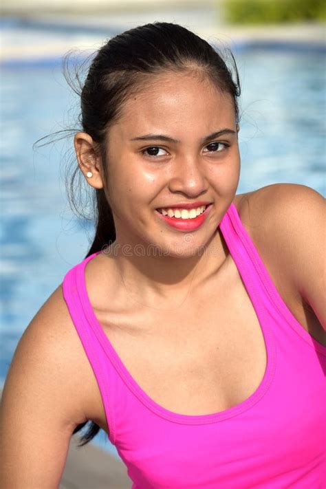 Smiling Youthful Filipina Teen Girl Summertime Stock Image Image Of