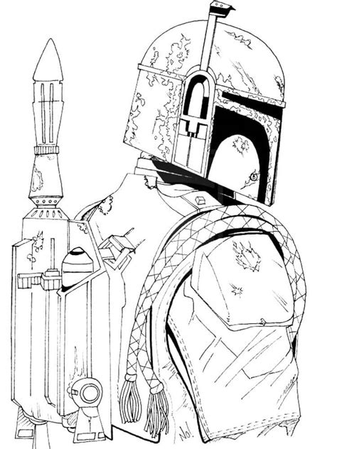 Hand Drawn Boba Fett Coloring Page Free Printable Coloring Pages For Kids