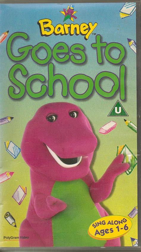 Barney Barney Goes To School 1995 Vhs Barney The Dino