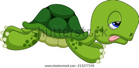 Cute Turtle Cartoon Running Stock Vector Royalty Free 213277198
