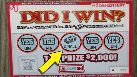 Well here at did i win the lotto.com we check for you. YES! WINALL! NEW "DID I WIN?" LOTTERY TICKET SCRATCH OFF ...
