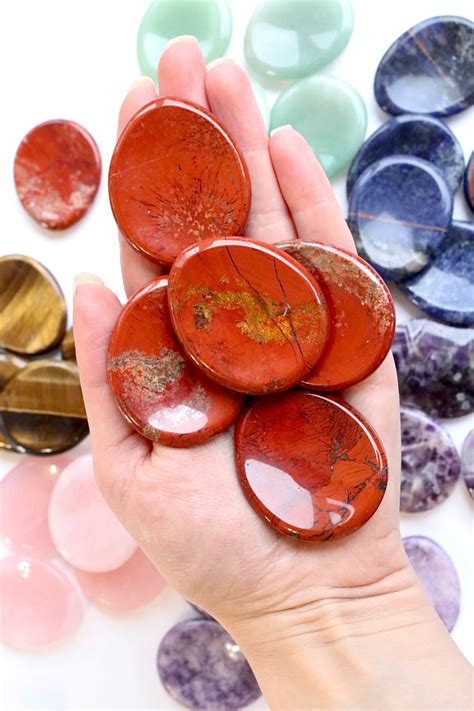 Red Jasper Worry Stone Carpe Crystals