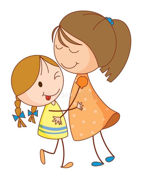 Sisters Stock Illustration Illustration Of Child Hugs 24746429
