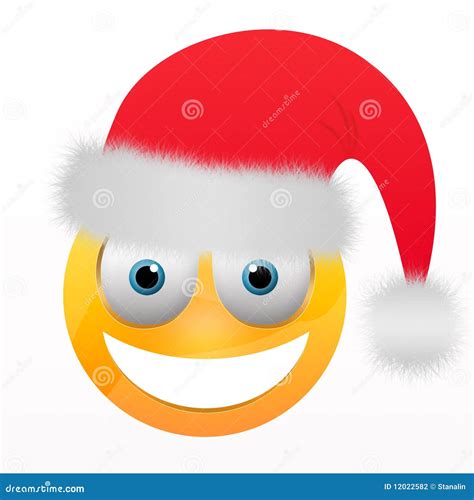 Smiley With Santa Hat Stock Illustration Illustration Of Yellow 12022582