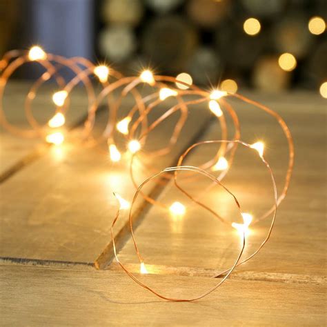 20 Warm White Indoor Battery Copper Wire Lights