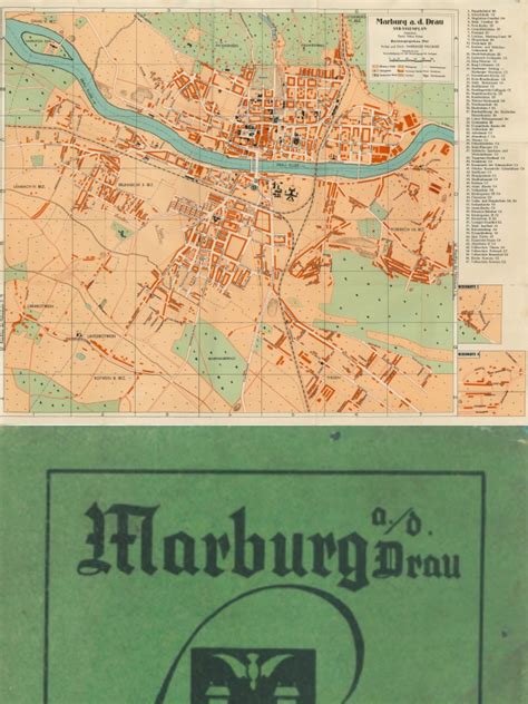 Marburg A D Drau — Stadtplan Und Strassenverzeichnis 1941