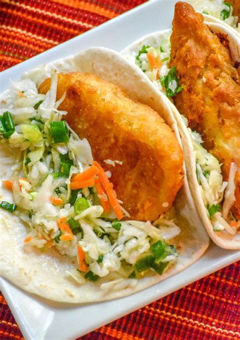 Cider slaw for fish tacos. Beer-Battered Fish Tacos with Cilantro Slaw | Recipe ...