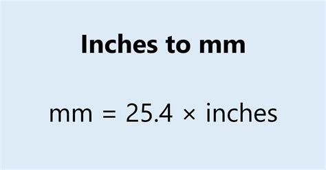 Inches To Mm Convert Inches To Millimeters