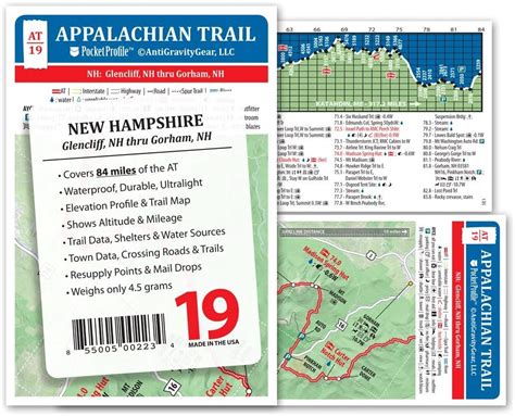 Appalachian Trail Map At 19 Glencliff Nh Gorham Nh At