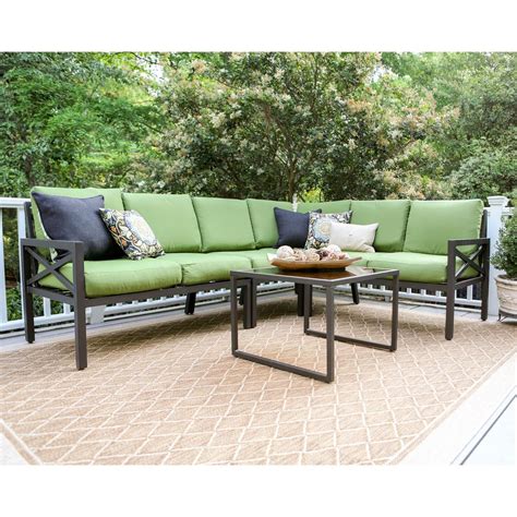 Leisure Made Blakely Black 5 Piece Aluminum Outdoor Sectional With