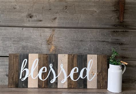 Blessed Sign Wood Blessed Sign Farmhouse Wall Decor Custom Made