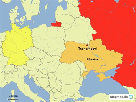 Gesundheitliche folgen des radioaktiven 'fallouts'. Tschernobyl von Himmelsbacha - Landkarte für die Ukraine