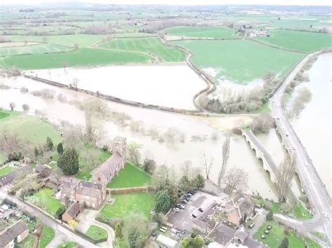 Watch Drone Footage Shows River Severn Flooding Near Shrewsbury