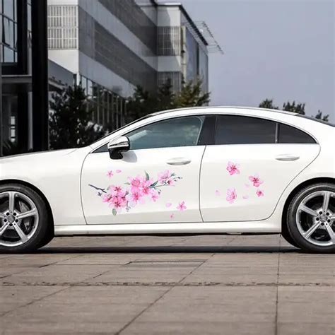 cherry blossom floral car stickers love pink auto vinyl deca bumperl window ipad for women car