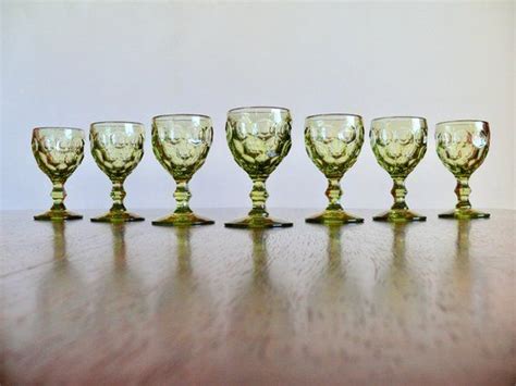 7 Imperial Provincial Avocado Green Wine Glasses Green Imperial Glass