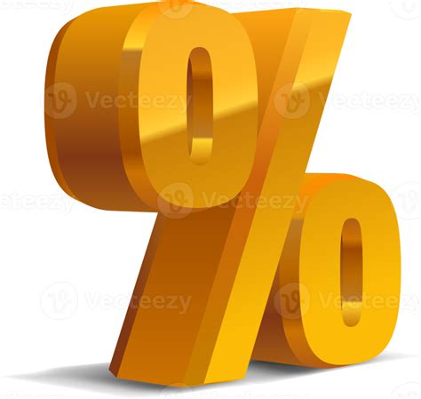 3d Golden Percent 13166891 Png