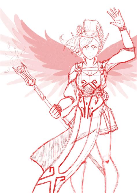 Mercy Winged Victory Sketch By Demoonlink On Deviantart