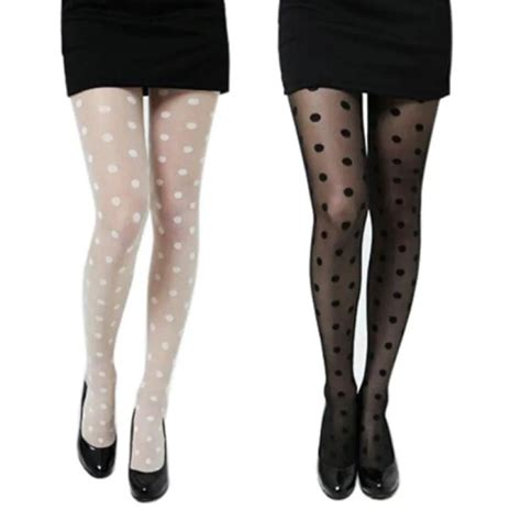 Women Super Elastic Magical Stockings Female Sexy Sheer Lace Big Dot Pantyhose Stockings Tights