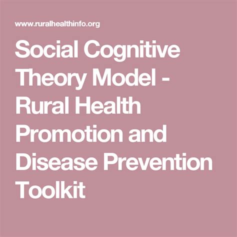 Social Cognitive Theory Model Rural Health Promotion And Disease