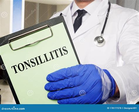 Diagnosis Tonsillitis And Adenoiditis On The Sheet Stock Photo Image