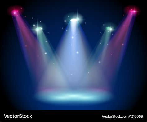 A Stage With Colorful Spotlights Royalty Free Vector Image