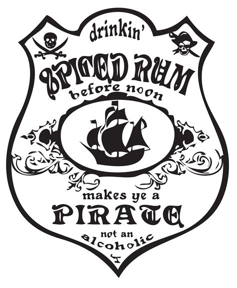 Pirate Rum Bottle Labels