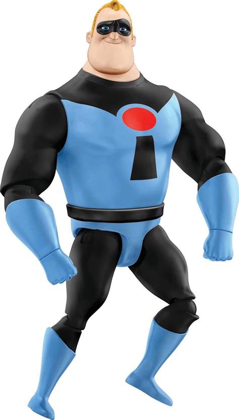 Disney Pixar The Incredibles Mr Incredible Action Figure In Tall Highly Posable In Blue