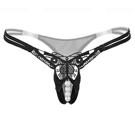buy ellen women sexy lingerie panties open crotch thong g strings with pearl massage online at