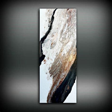 Copper Black And White Painting 16 X 40 Acrylic Painting On Canvas