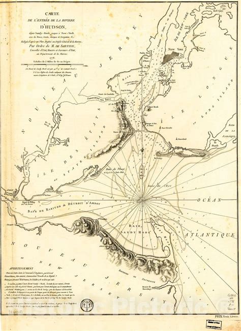 Historic 1778 Map Carte De LentrÃ©e De La RiviÃ¨re Dhudson DÃ©puis