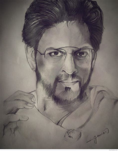 Pencil Sketch Of Shahrukh Khan In Raees