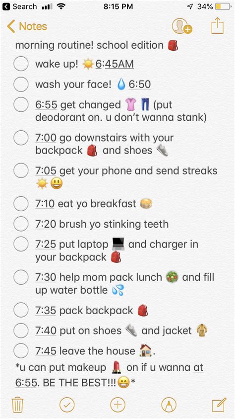 My Morning Routine For 6th Grade 🌞 Morning Routine School School