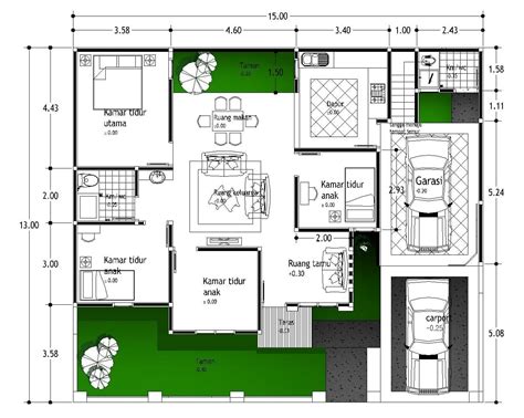 24 Model Desain Denah Rumah Mewah 1 Lantai 5 Kamar Tidur Terbaru Dan Terlengkap