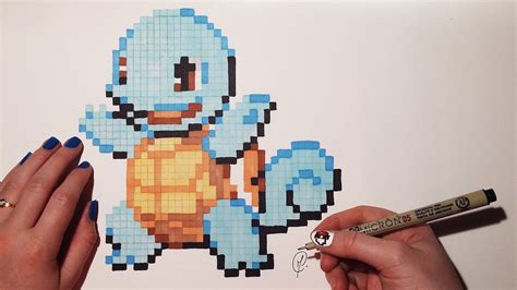 Pixel Art Pokemon Squirtle Speed Drawing Youtube