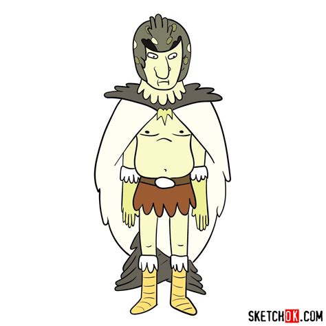 How To Draw Birdperson From Rick And Morty Series Step By Step