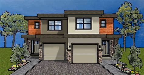 Duplex House Plan For The Small Narrow Lot 67718mg Architectural