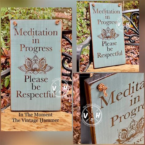 Please Be Mindful Wood Sign Meditation In Progress Engraved Etsy