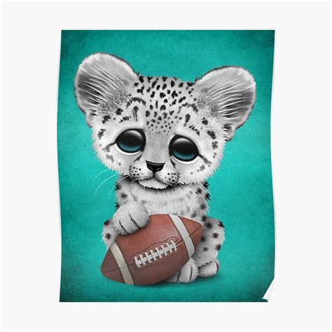 Snow Leopard Cub Playing With Football Poster By Jeffbartels Redbubble