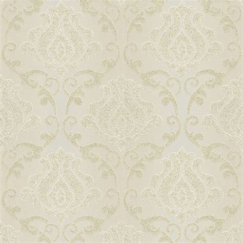 Gradient Damask Creamgold Damask Cream And Gold Textured Wallpaper