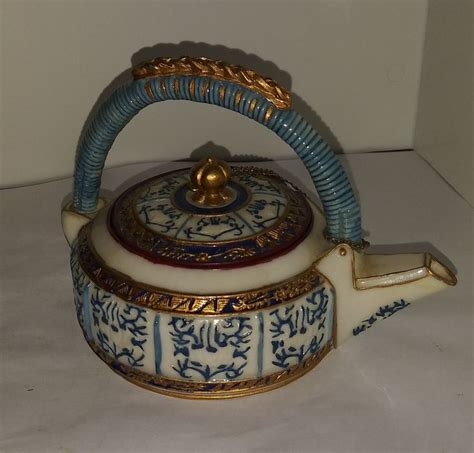 Vintage Nini Hand Painted Caneware Miniature Teapot Shaped Etsy Tea