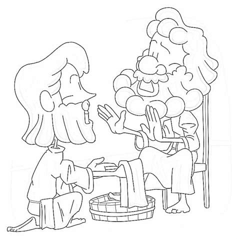 43 Jesus Washes The Disciples Feet Coloring Page Iseabailaird