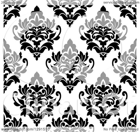 Clipart Of A Seamless Pattern Background Of Black And