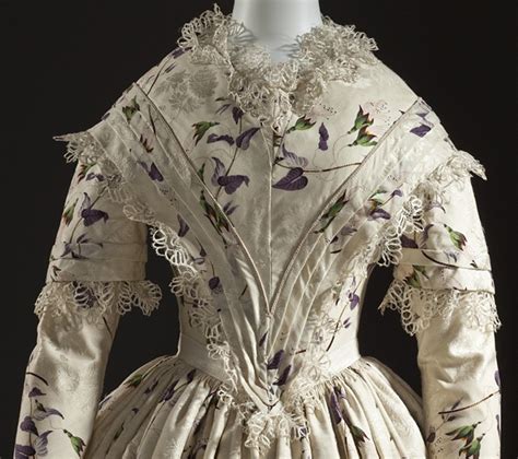 1845 1849 Dress England Silk Plain Weave With Warp Float
