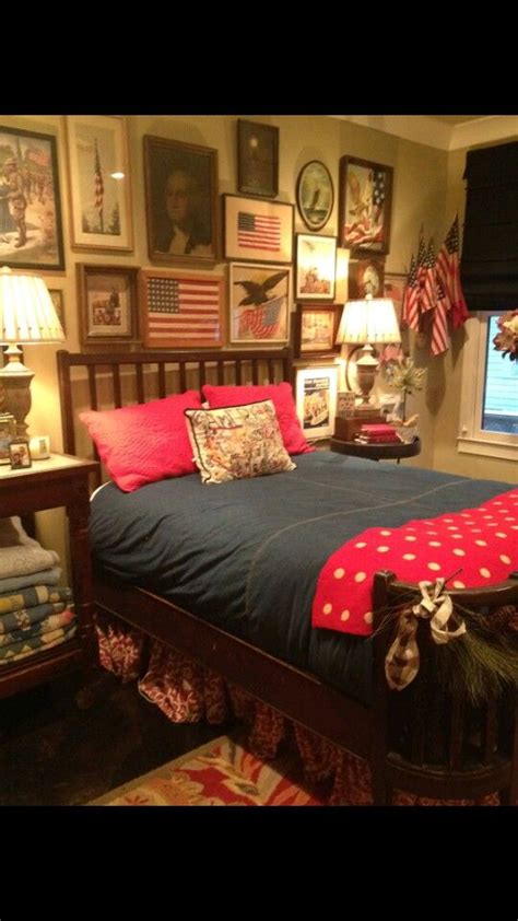 The bed features additional storage beneath the footboard, and does not require a box spring to be used effectively. Americana bedroom | Americana bedroom, Patriotic bedroom ...