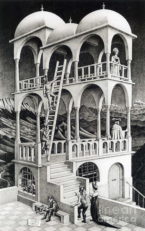 Belvedere Drawing By Mc Escher