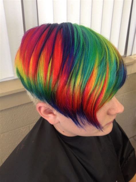 Haleys Double Rainbow Bright Hair Hair Styles Short Hair Color