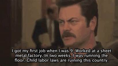 Ron Swanson Funny Manly Talking Jobs Working