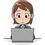 Clipart Office Clip Laptop Female Computer User